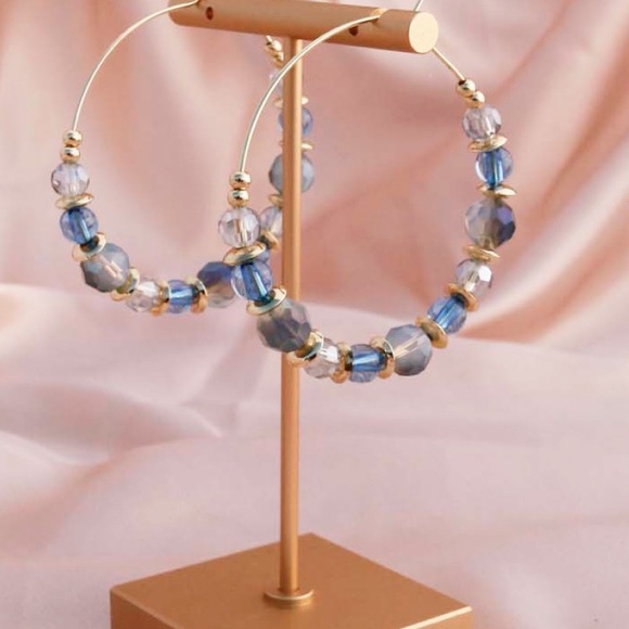 Beaded Hoop Earrings - Picture 2 of 3
